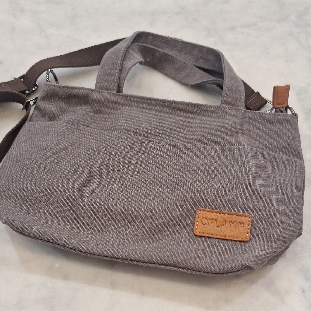 Oflamn Gray‎ Canvas Handle Shoulder Adjustable Strap Messenger Bag Travel Purse